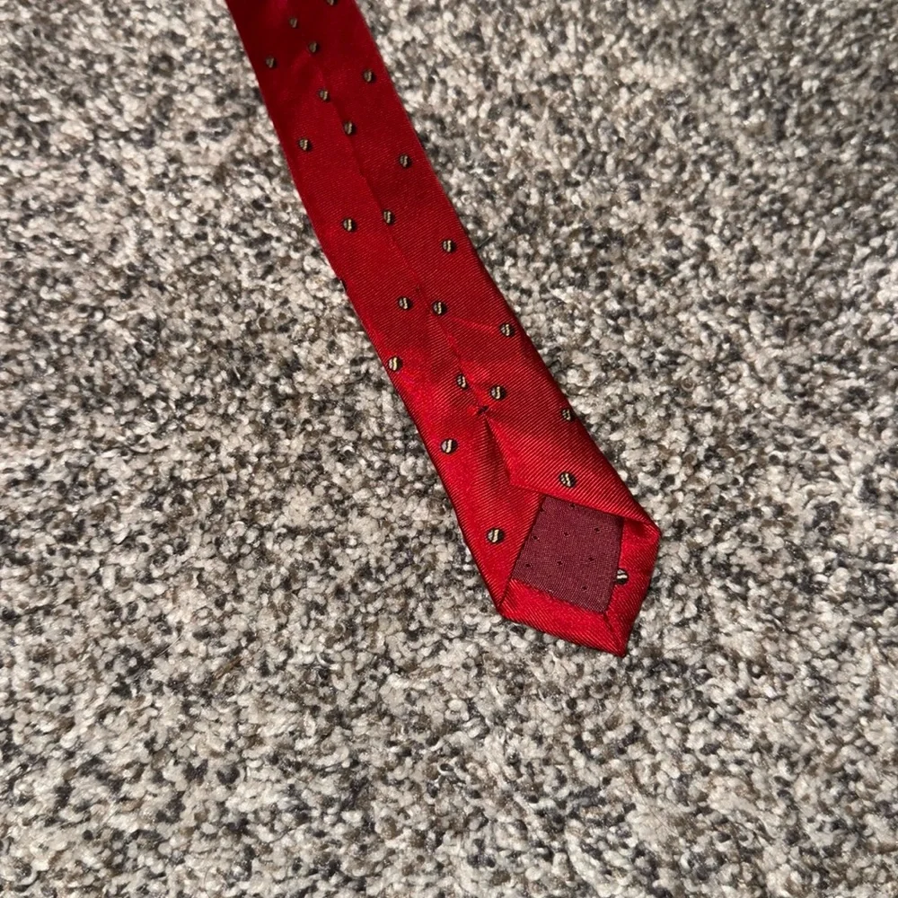 Red Multicolor Circle Pattern Dotted Neck Tie Men’s Accessory